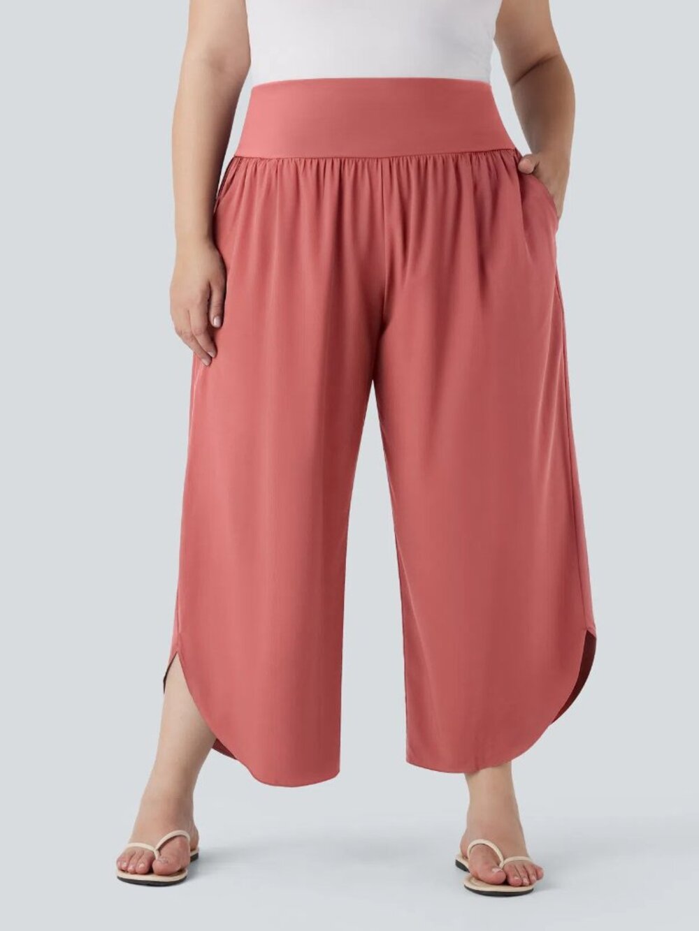 Halara 2X Breezeful™ High Waisted Tummy Control Hem Quick Dry Pants with Pockets